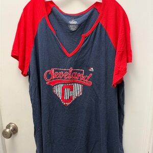 Majestic Red and Blue Cleveland Women's Tee
